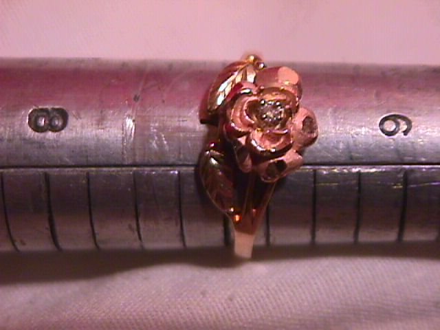 10K Solid Gold (2-Tone) Rose Diamond Ring