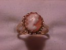 14K Solid Gold Shell Cameo Ladies Ring