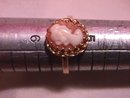 14K Solid Gold Shell Cameo Ladies Ring