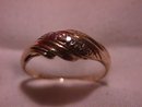 10K Solid Gold and Diamond Swirl Style Ring