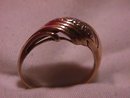 10K Solid Gold and Diamond Swirl Style Ring