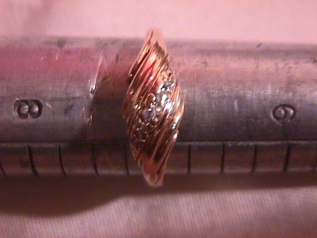 10K Solid Gold and Diamond Swirl Style Ring