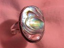Knockout Sterling and Shell Abalone Ring (Mexico)