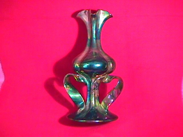 Zsolnay Hungarian ( Ribbon Vase) with Multi-Color Eosin Glaze