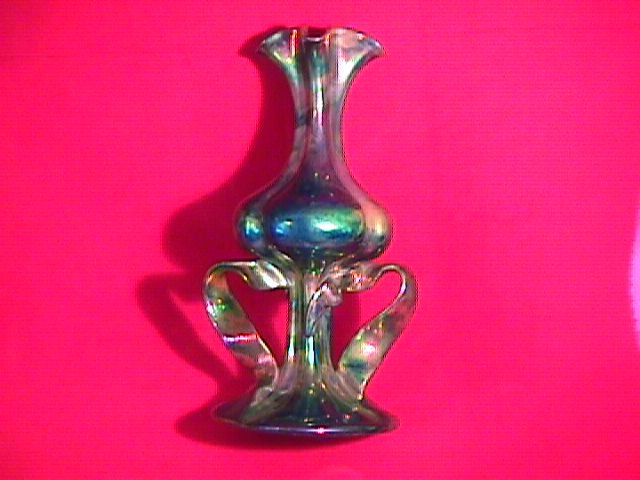 Zsolnay Hungarian ( Ribbon Vase) with Multi-Color Eosin Glaze