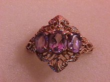 10K Solid Gold Vintage Amethyst Ring