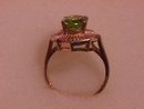 18K Solid Gold & Peridot Fine Ladies Ring