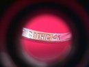 14k Solid White Gold=Diamond & Garnet Ladies Ring