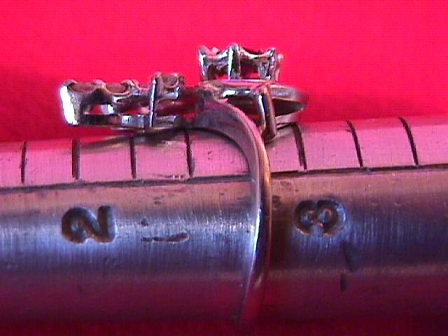 14k Solid White Gold=Diamond & Garnet Ladies Ring