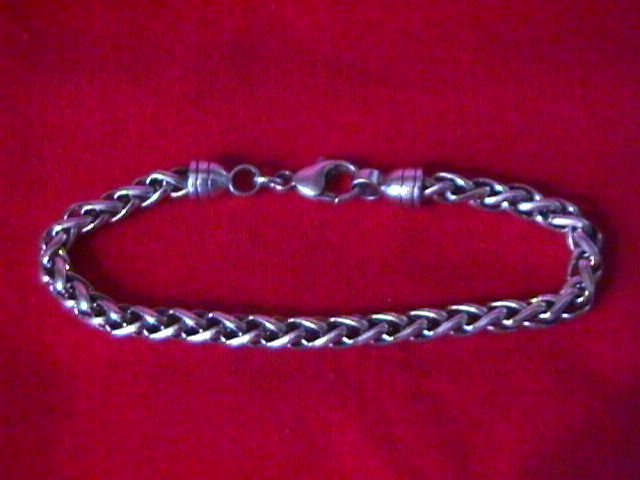 Sterling Silver Man's (Wheat-Chain) Bracelet