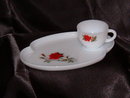 Federal Glass Co Rosecrest Snack Set