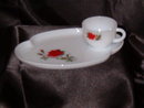 Federal Glass Co Rosecrest Snack Set
