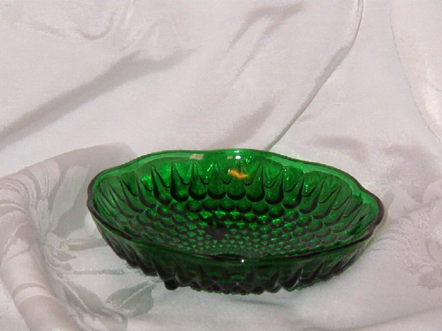 Anchor Hocking Forest Green 3 Toed Bowl