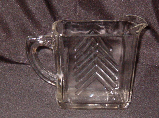 Hazel Atlas Chevron Clear Creamer