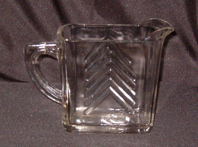 Hazel Atlas Chevron Clear Creamer
