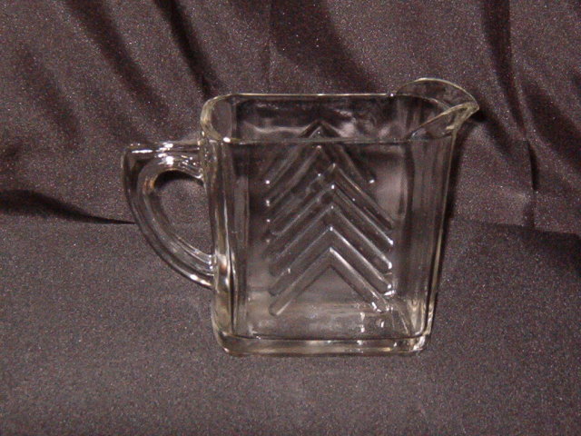 Hazel Atlas Chevron Clear Creamer
