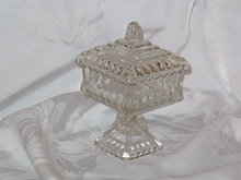 Adams & Co Glass Crystal Wedding Compote w/Lid