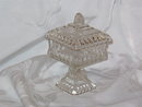 Adams & Co Glass Crystal Wedding Compote w/Lid