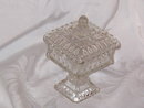 Adams & Co Glass Crystal Wedding Compote w/Lid