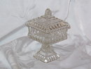 Adams & Co Glass Crystal Wedding Compote w/Lid