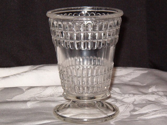 EAPG Columbia Glass Double Beetle Band Spooner