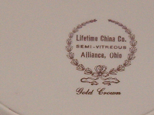 Lifetime China Gold Crown Dinner Plate