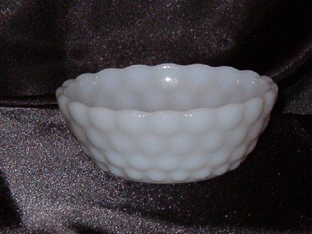 Anchor Hocking Bubble Milk Glass Fruit Bowl