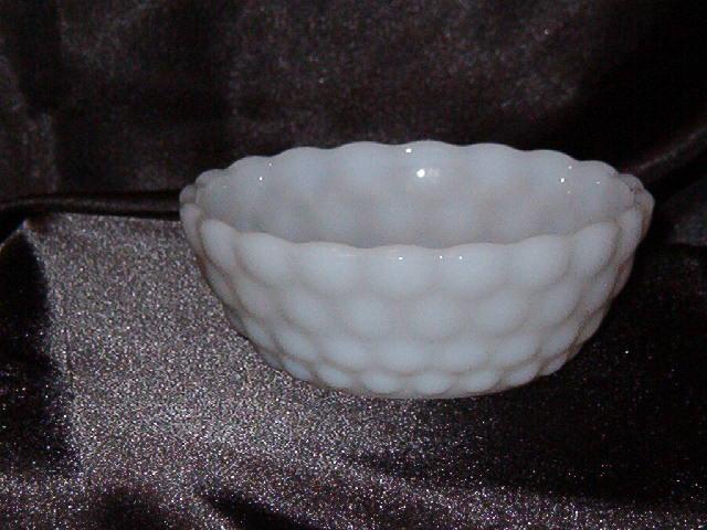 Anchor Hocking Bubble Milk Glass Fruit Bowl