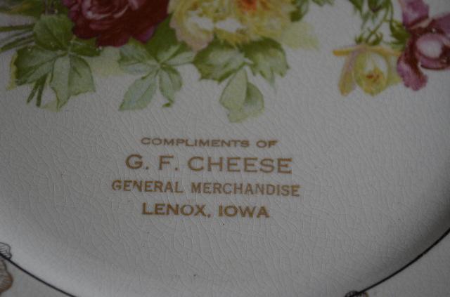Colonial Co Advertising Painted Plate