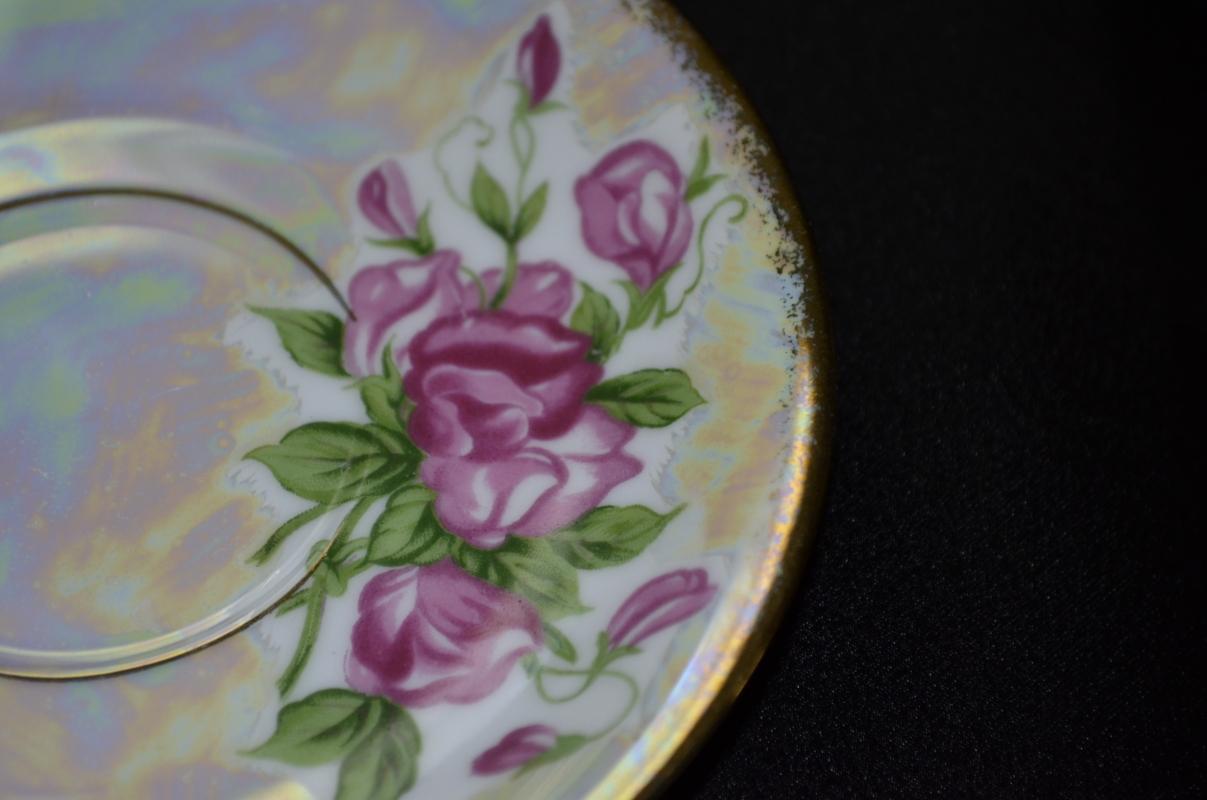 Enesco China April Sweetpea Saucer