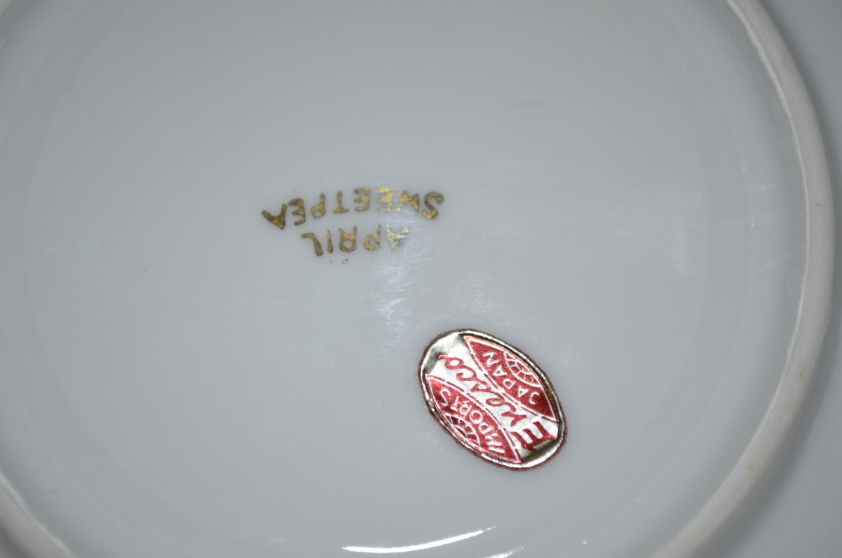 Enesco China April Sweetpea Saucer