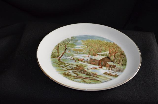 Currier & Ives Home in the Wilderness Plate