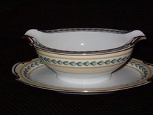 Noritake China Malibu Gravy Boat w/attached underplate
