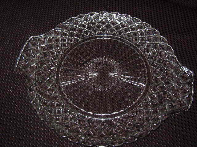 Anchor Hocking Waterford Clear Handled Cake Plate