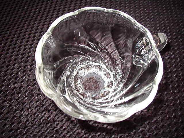 Hazel Atlas Colonial Swirl Shell Clear Punch Cup