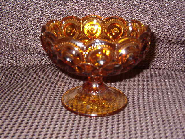 L G Wright Amber Moon & Stars Compote