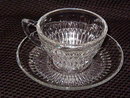 Jeannette Glass Co Anniversary Clear Cup & Saucer