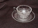Jeannette Glass Co Anniversary Clear Cup & Saucer
