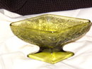 Indiana Glass Pineapple Floral Avocado Compote