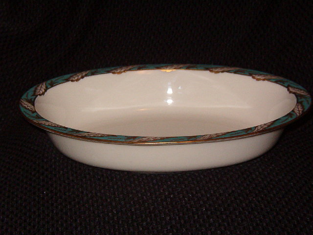 Lenox Bellevue Sea Green Oval Vegetable Bowl