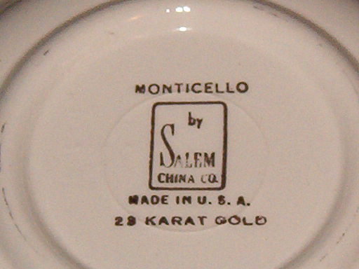 Salem Monticello Cup and Saucer