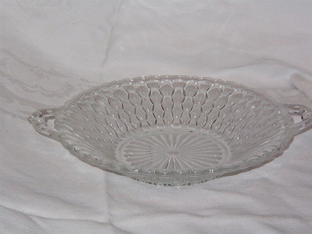 Indiana Glass Honeycomb Handled Relish Dish