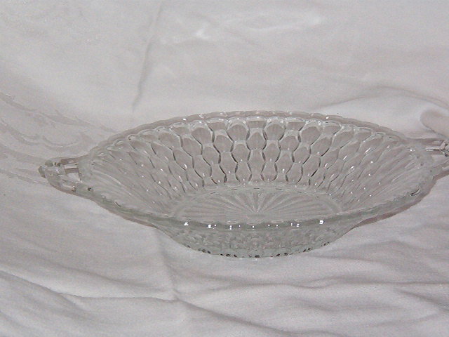 Indiana Glass Honeycomb Handled Relish Dish