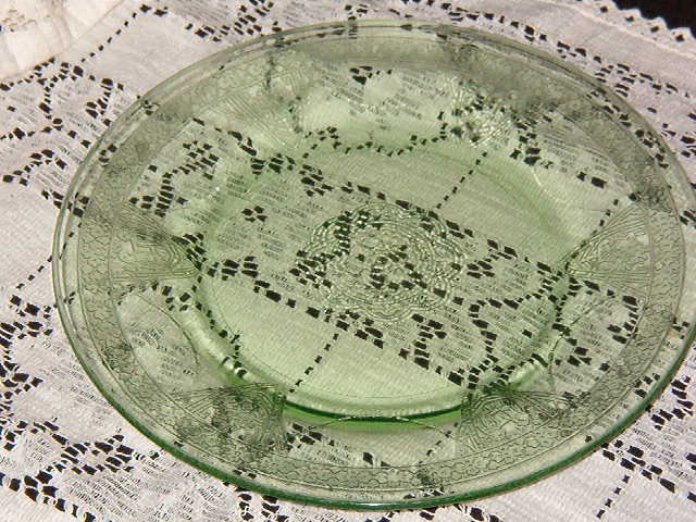 Federal Glass Georgian Green Luncheon Plate