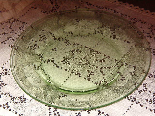 Federal Glass Georgian Green Luncheon Plate