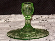 Anchor Hocking Cameo Green Single Light Candlestick