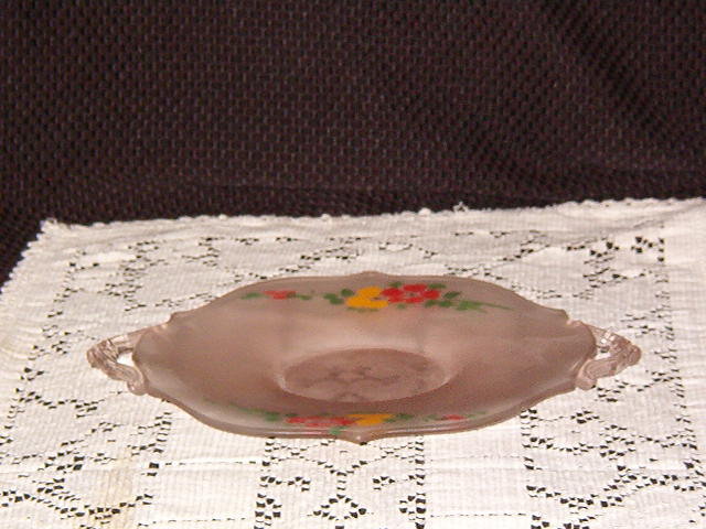 Frosted Pink Two Handled Tray