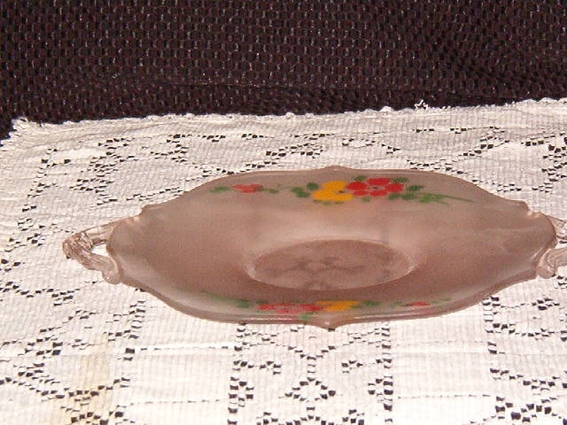 Frosted Pink Two Handled Tray