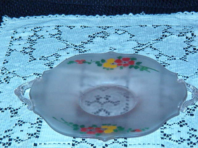 Frosted Pink Two Handled Tray