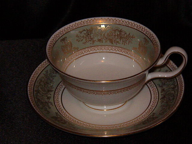 Wedgwood Columbia Sage Green Footed Cup & Saucer